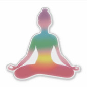 Meditierende Yoga-Kunst Aufkleber (Vorderseite)