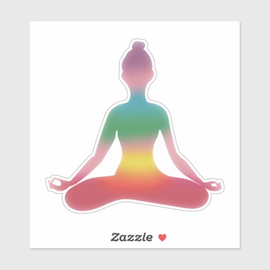 Meditierende Yoga-Kunst Aufkleber (Blatt)