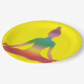 Meditierende Yoga-Kunst Pappteller (Schrägansicht)