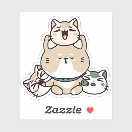 meditierende Zen-Katze mit Handprothese Aufkleber (Blatt)