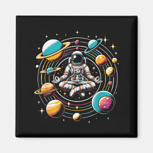 meditierender Astronaut Astronomie Astrophysik Magnet