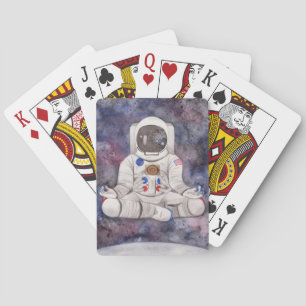 meditierender Astronaut Spielkarten