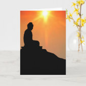 Meditierender Buddha Karte (Gelbe Blume)