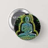 Meditierender Buddha-Knopf Button (Vorne & Hinten)