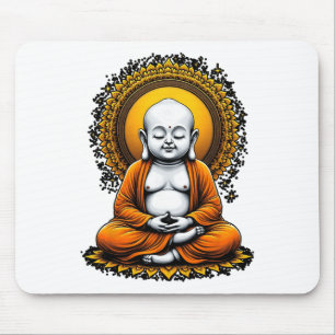 meditierender Buddha spirituelle Kunst im Vintage- Mousepad