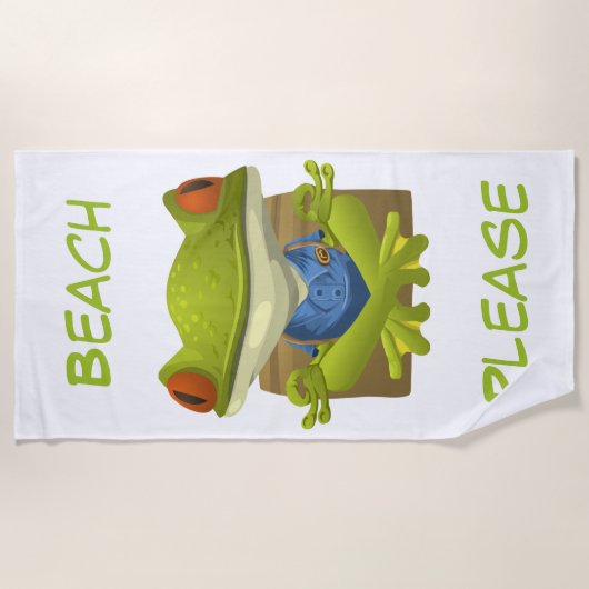 Meditierender Frosch Strandtuch (Vorderseite)