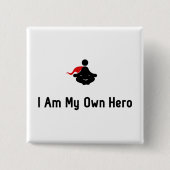 Meditierender Held Button (Vorderseite)