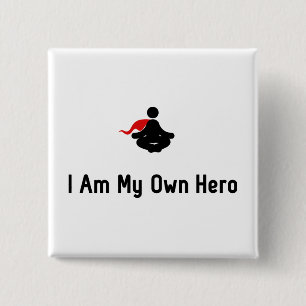 Meditierender Held Button