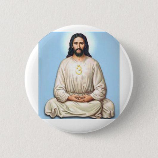 Meditierender Jesus mit OM Button (Vorderseite)
