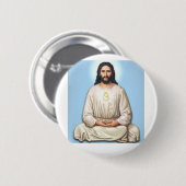 Meditierender Jesus mit OM Button (Vorne & Hinten)