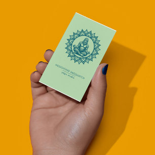 Meditierender Sasquatch Yoga Studio QR-Code Visitenkarte
