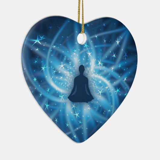 Meditierender Yogi Keramik Ornament (Rechts)