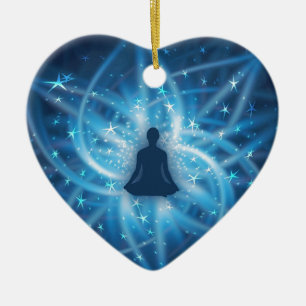 Meditierender Yogi Keramik Ornament