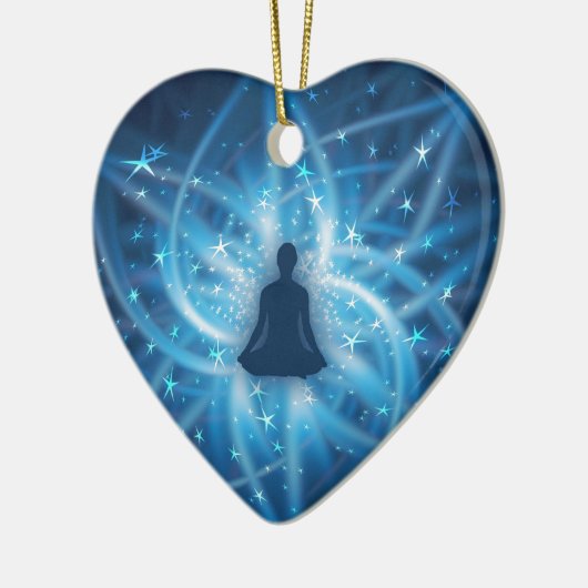 Meditierender Yogi Keramik Ornament (Links)