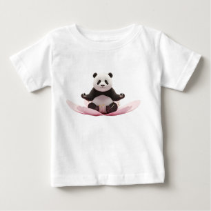 Meditierendes Baby-Panda auf Kirschblüte Baby T-shirt