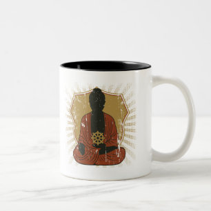 Meditierendes Dharma Rad Buddhas Zweifarbige Tasse