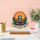 Meditierendes Faultier Vintage Entspannter Humor D Acrylschild (Hochzeit)