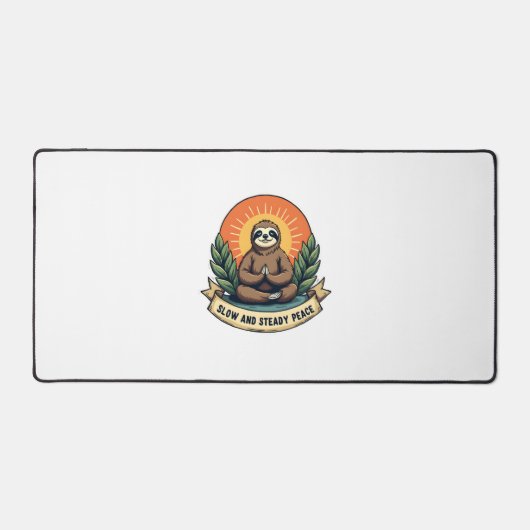 Meditierendes Faultier Vintage Entspannter Humor D Schreibtischunterlage (Vorderseite)