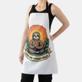 Meditierendes Faultier Vintage Entspannter Humor D Schürze (InSitu)