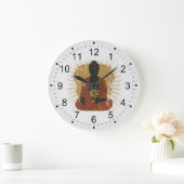 Meditierendes OM Symbol Buddhas Große Wanduhr (Zuhause)