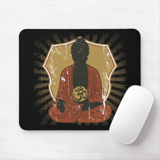 Meditierendes OM Symbol Buddhas Mousepad (Mit Mouse)