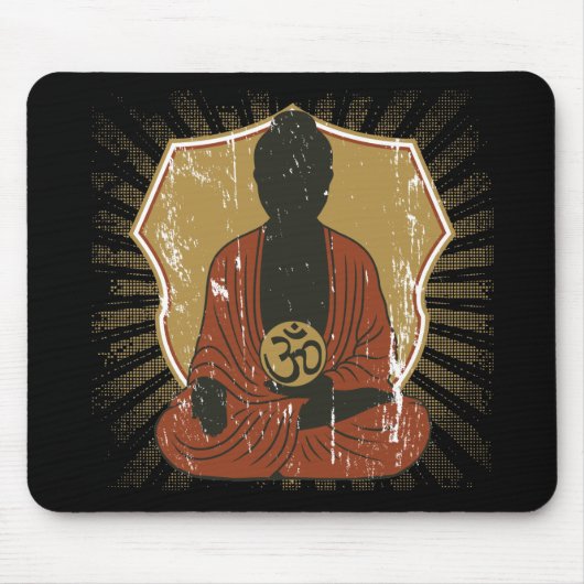 Meditierendes OM Symbol Buddhas Mousepad (Vorne)