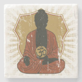 Meditierendes OM Symbol Buddhas Steinuntersetzer (Vorderseite)