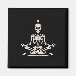 Meditierendes Skelett Lotus Yoga Coole Halloween-K Magnet