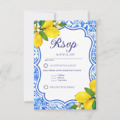 Meditterranean Wedding with italian Tiles RSVP Karte (Vorderseite)