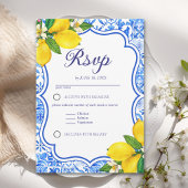Meditterranean Wedding with italian Tiles RSVP Karte