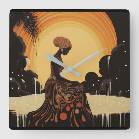 MEDITUNG Nr. 3 Quadratische Wanduhr (Vorderseite)