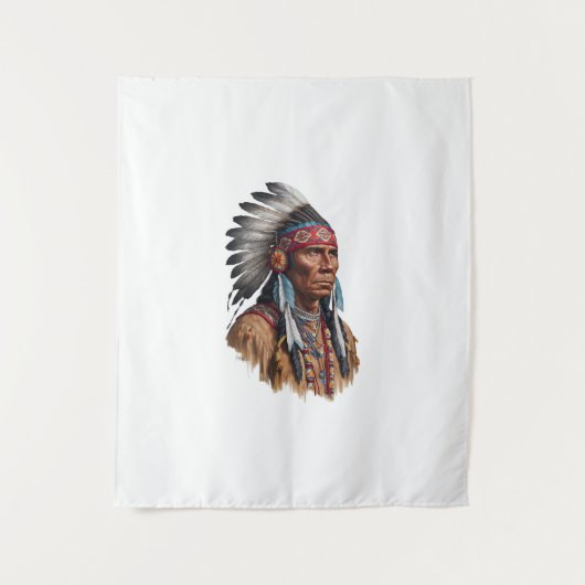 Medium (50" x 60") Tapestry - Indianer Wandteppich (Vorderseite)