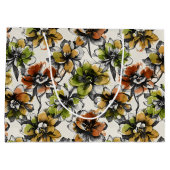 Medium Abstract Alcohol Wash Pen and Ink Flowers Große Geschenktüte (Rückseite)