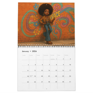 Medium African American/Black Woman 2026 Calendar Kalender
