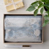 Medium Baby Blue Strip & Lace Seidenpapier (Geschenk)