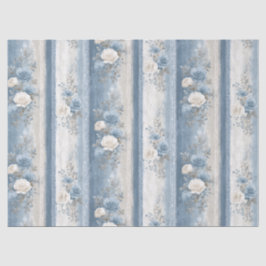 Medium Baby Blue Strip & Lace Seidenpapier