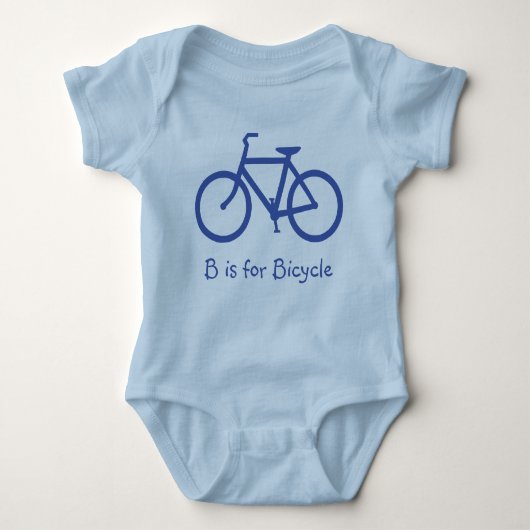 Medium Blue Alphabet B ist für Fahrräder Baby Strampler (Vorderseite)