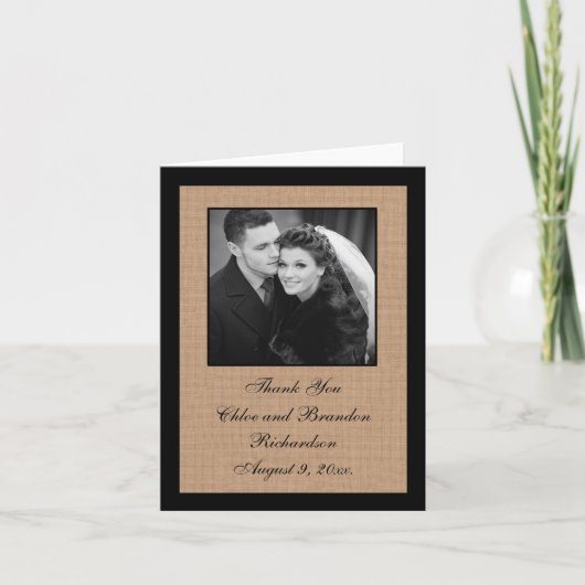 Medium Burlap Dankeschön Karte (Vorderseite)