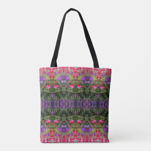 Medium des Kaleidoskop-Blumen-Muster-2 Tasche (Rückseite)