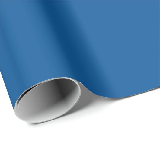 Medium Electric Blue Solid Color Geschenkpapier (Rolleneckpunkt)