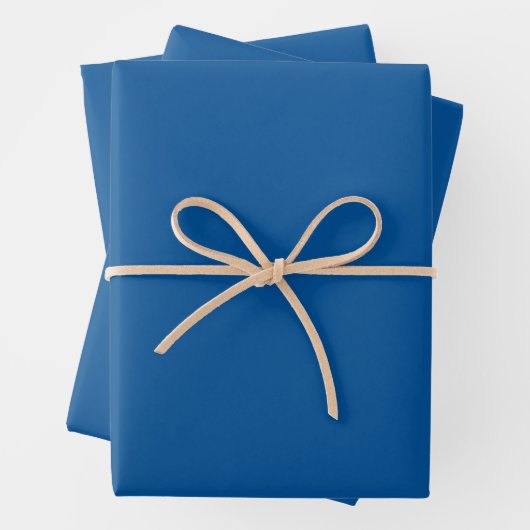 Medium Electric Blue Solid Color Geschenkpapier Set (Beispiel)