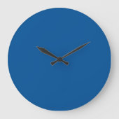 Medium Electric Blue Solid Color Große Wanduhr (Vorderseite)