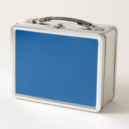Medium Electric Blue Solid Color Metall Brotdose