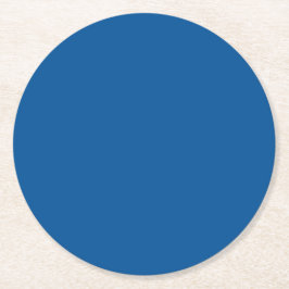 Medium Electric Blue Solid Color Runder Pappuntersetzer