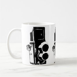 MEDIUM FORMAT RETRO FOTO CAMERA STENCIL KAFFEETASSE