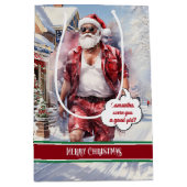 Medium Gift Bag Cool Santa Christmas Organizer Mittlere Geschenktüte (Vorderseite)