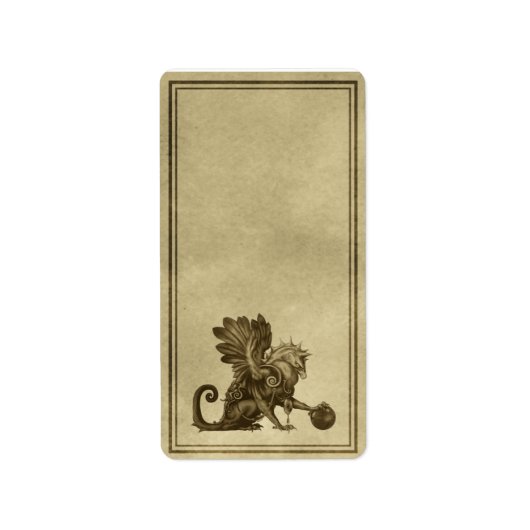Medium Griffon Apothecary Label Adressaufkleber (Vorne)