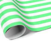Medium LightGreen und White Stripes Wrapping Paper Geschenkpapier (Rolleneckpunkt)