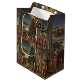 Medium Nativity Santa Christmas Gift Bag Mittlere Geschenktüte (Vorderseite Schrägansicht)