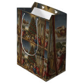 Medium Nativity Santa Christmas Gift Bag Mittlere Geschenktüte (Rückseite Schrägansicht)